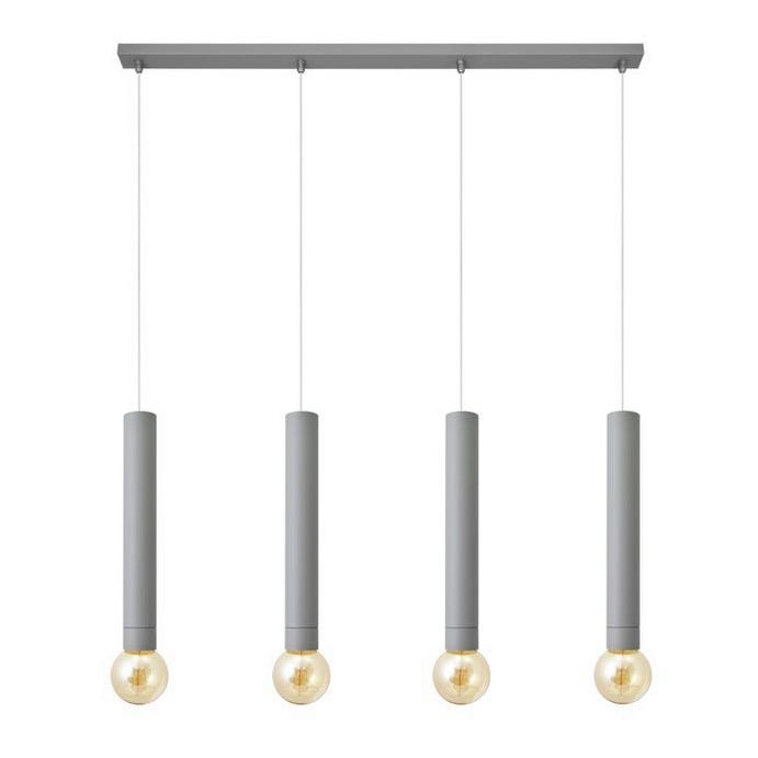 Подвесная люстра TUBA 4xE27/15W/230V серая