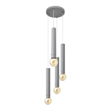 Подвесная люстра TUBA 4xE27/15W/230V серая