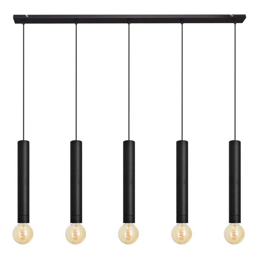 Подвесная люстра TUBA 5xE27/15W/230V черная