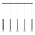 Подвесная люстра TUBA 5xE27/15W/230V серая