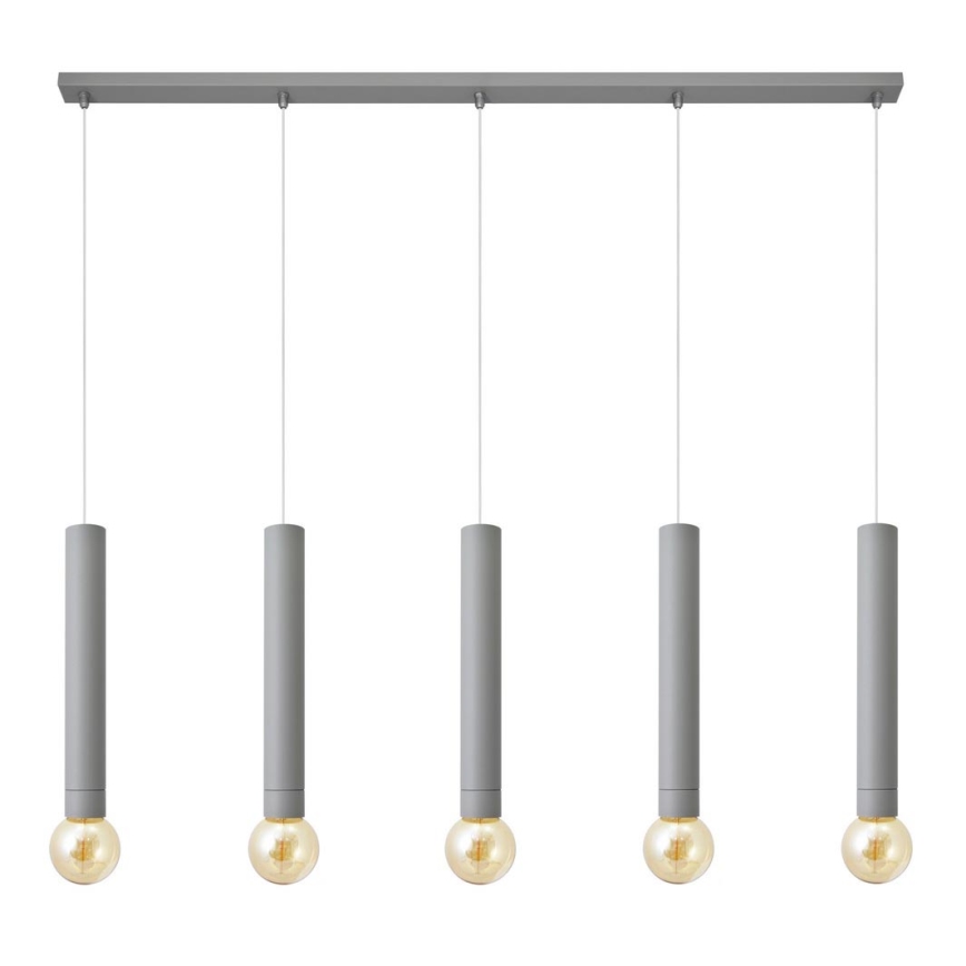 Подвесная люстра TUBA 5xE27/15W/230V серая
