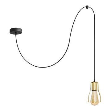 Подвесная люстра TUBE 1xE27/15W/230V черный/золотистый