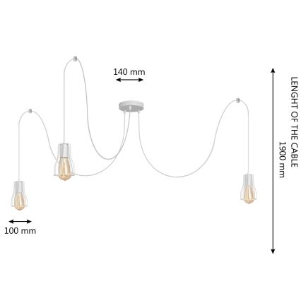Подвесная люстра TUBE 3xE27/15W/230V белый