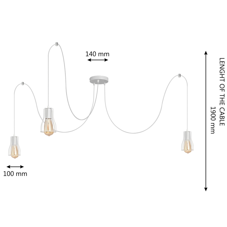 Подвесная люстра TUBE 3xE27/15W/230V белый