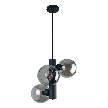 Подвесная люстра TUBE 3xE27/60W/230V черный/дымчатый черный