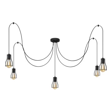 Подвесная люстра TUBE 5xE27/15W/230V черный