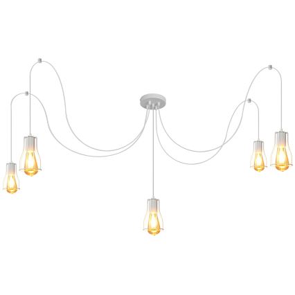Подвесная люстра TUBE LONG 5xE27/10W/230V белый