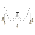 Подвесная люстра TUBE LONG 5xE27/15W/230V черный/золотистый