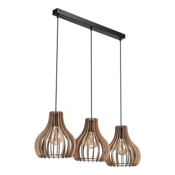 Подвесная люстра TUCCI 3xE27/15W/230V дуб/черный