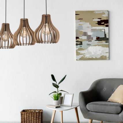 Подвесная люстра TUCCI 3xE27/15W/230V дуб/черный