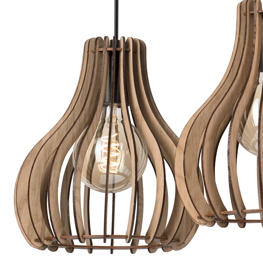 Подвесная люстра TUCCI 3xE27/15W/230V дуб/черный