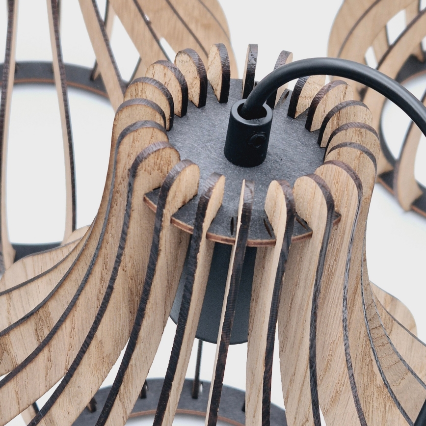 Подвесная люстра TUCCI 3xE27/15W/230V дуб/черный