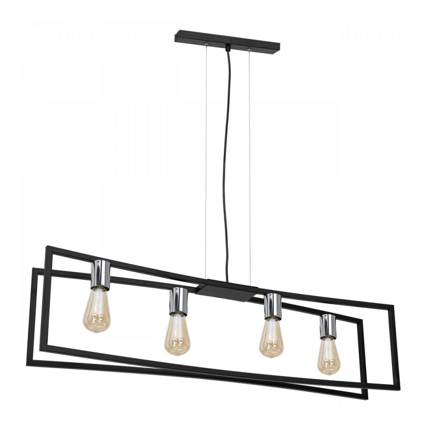 Подвесная люстра TUNJA 4xE27/60W/230V черный/блестящий хром