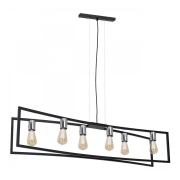 Подвесная люстра TUNJA 6xE27/60W/230V черный/блестящий хром