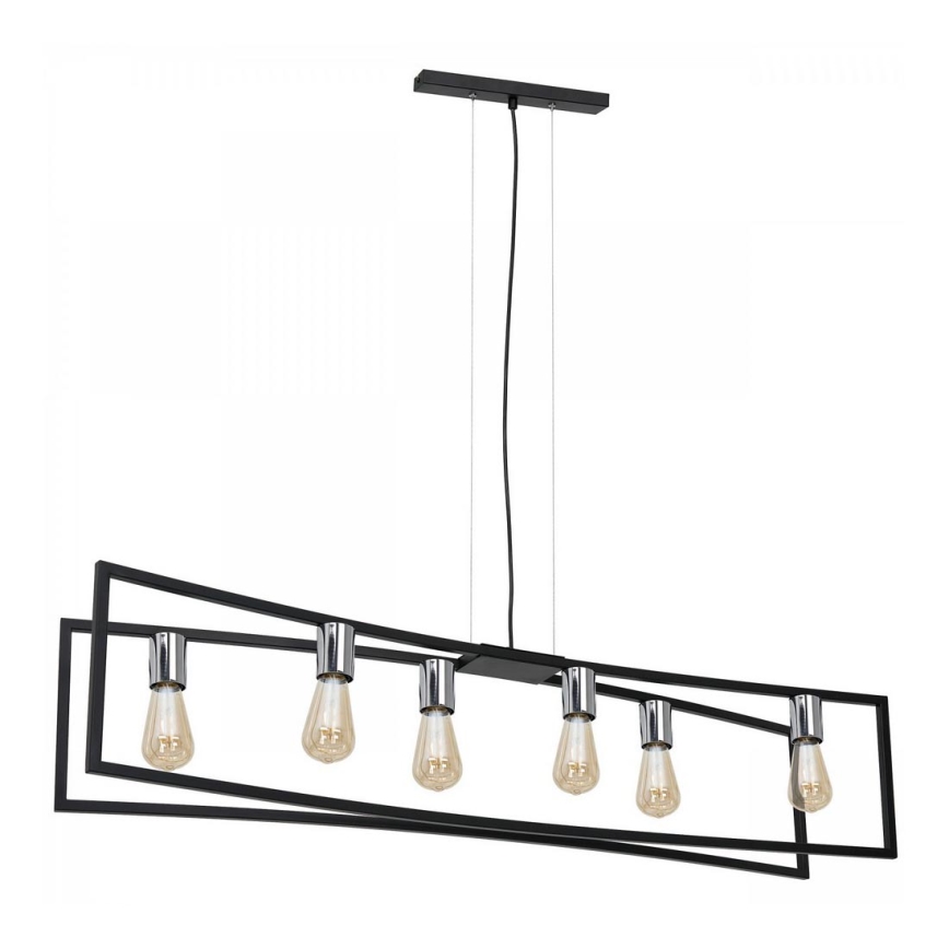 Подвесная люстра TUNJA 6xE27/60W/230V черный/блестящий хром