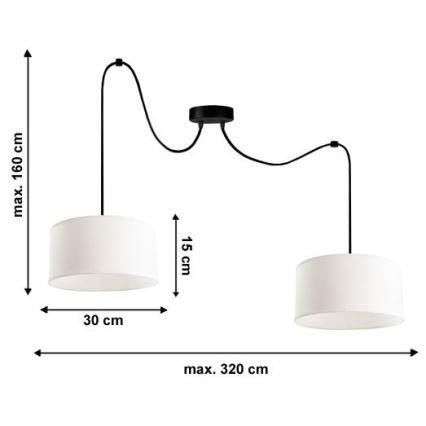 Подвесная люстра TUZ 2xE27/60W/230V паук