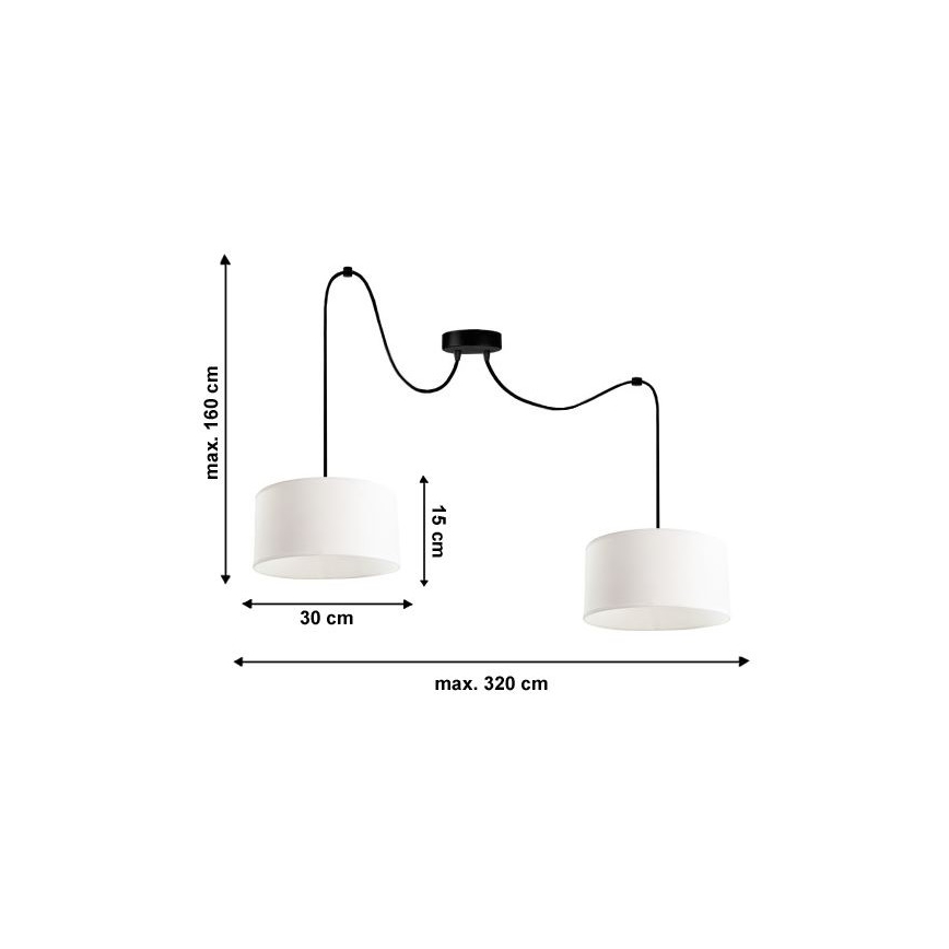 Подвесная люстра TUZ 2xE27/60W/230V паук