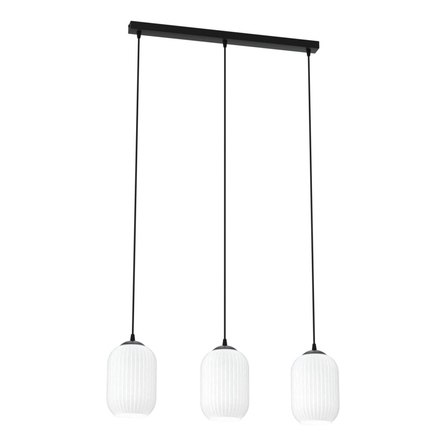 Подвесная люстра VERDI 3xE27/15W/230V черный/белый