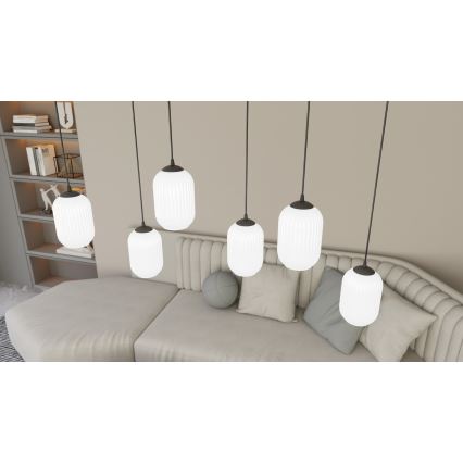 Подвесная люстра VERDI 3xE27/15W/230V черный/белый
