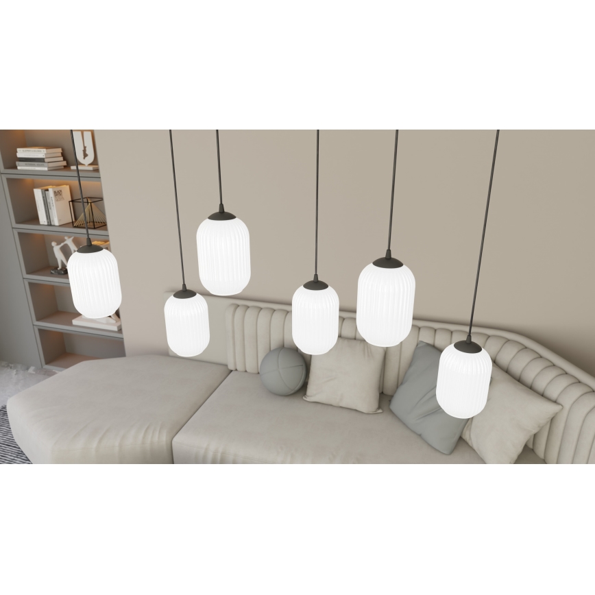 Подвесная люстра VERDI 3xE27/15W/230V черный/белый