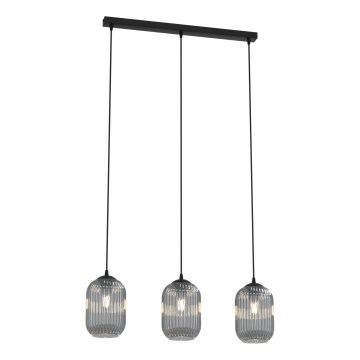 Подвесная люстра VERDI 3xE27/15W/230V черный/серый