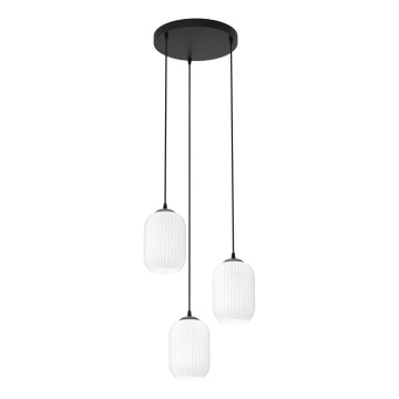 Подвесная люстра VERDI 3xE27/15W/230V диаметр 30 см черный/белый