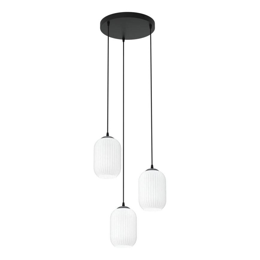 Подвесная люстра VERDI 3xE27/15W/230V диаметр 30 см черный/белый