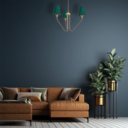 Подвесная люстра VICTORIA 3xE27/60W/230V зеленая