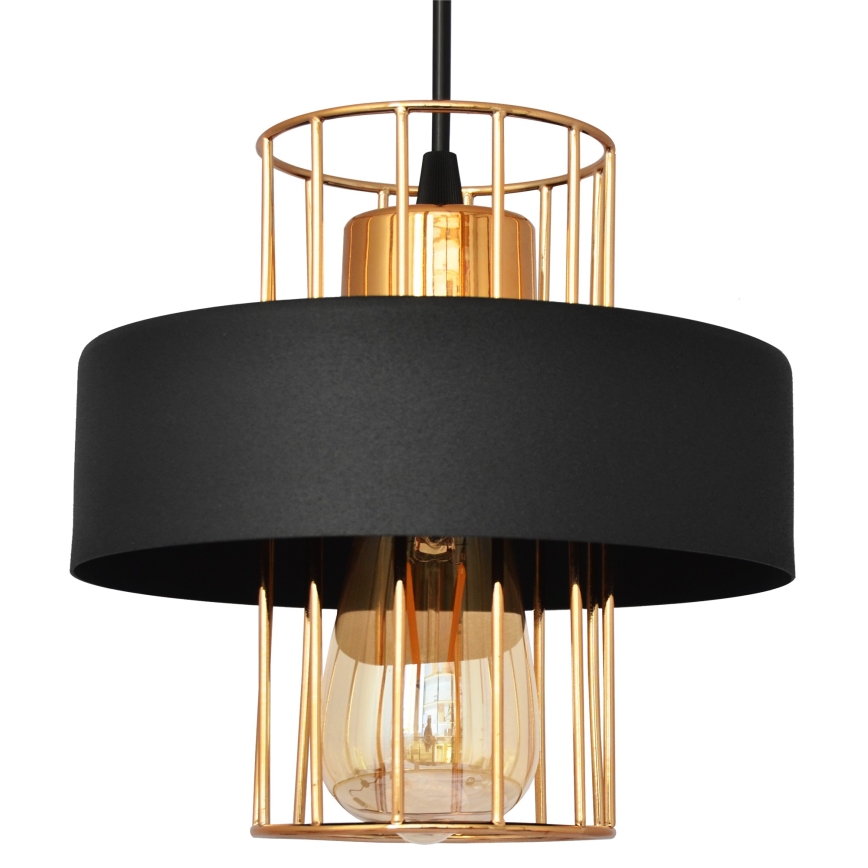 Подвесная люстра VOLTA 1xE27/15W/230V черная/золотая