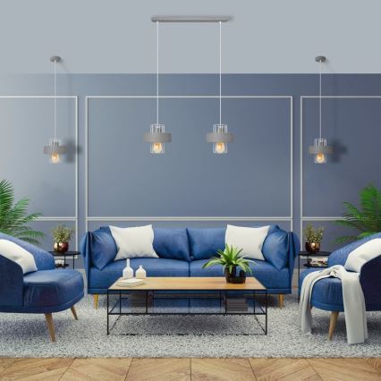 Подвесная люстра VOLTA 1xE27/15W/230V серая
