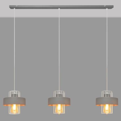Подвесная люстра VOLTA 3xE27/15W/230V серая