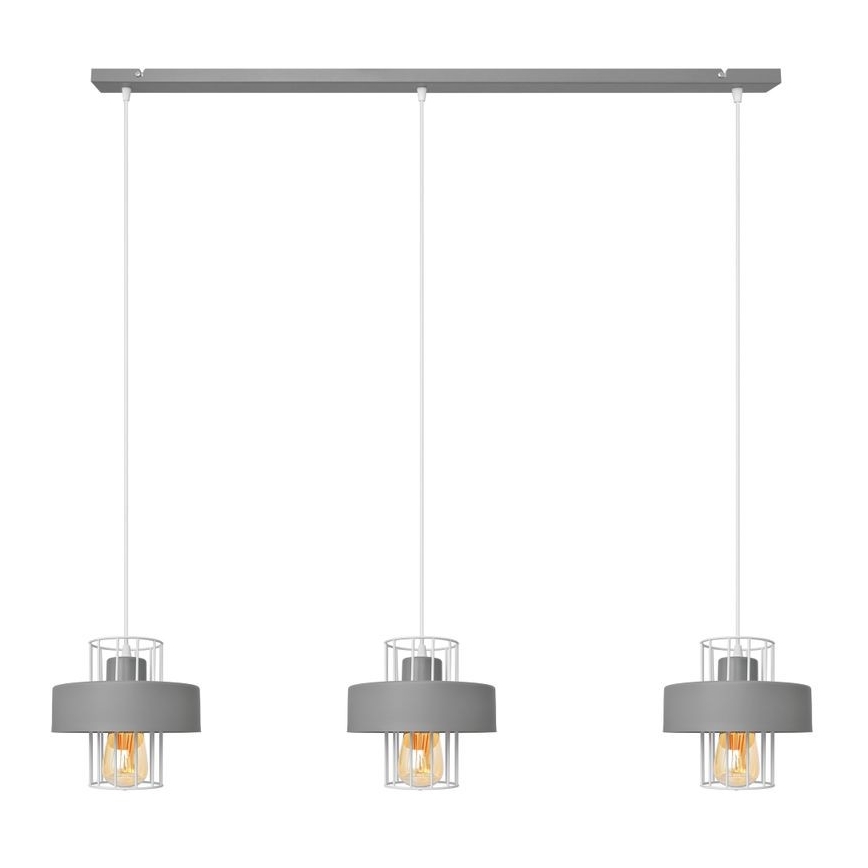 Подвесная люстра VOLTA 3xE27/15W/230V серая