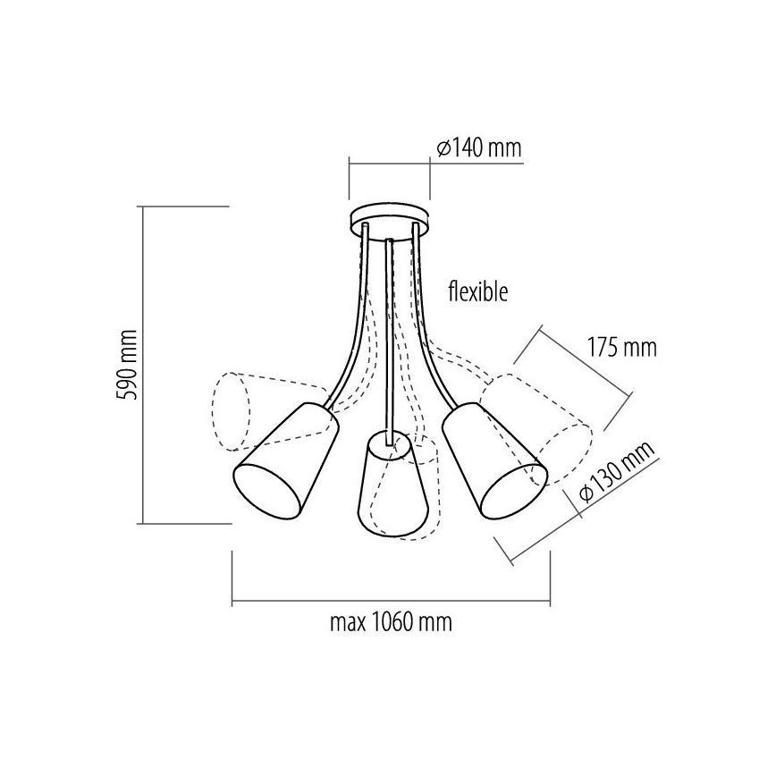 Подвесная люстра WIRE COLOUR 3xE27/60W/230V