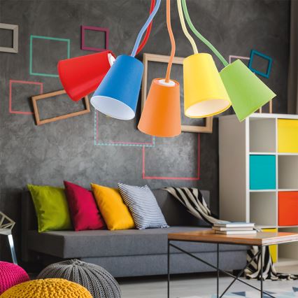 Подвесная люстра WIRE COLOUR 5xE27/60W/230V