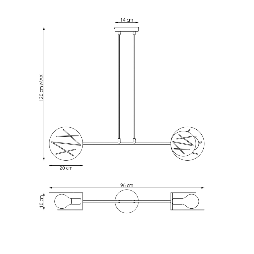 Подвесная люстра XOTIC 2xE27/15W/230V черный
