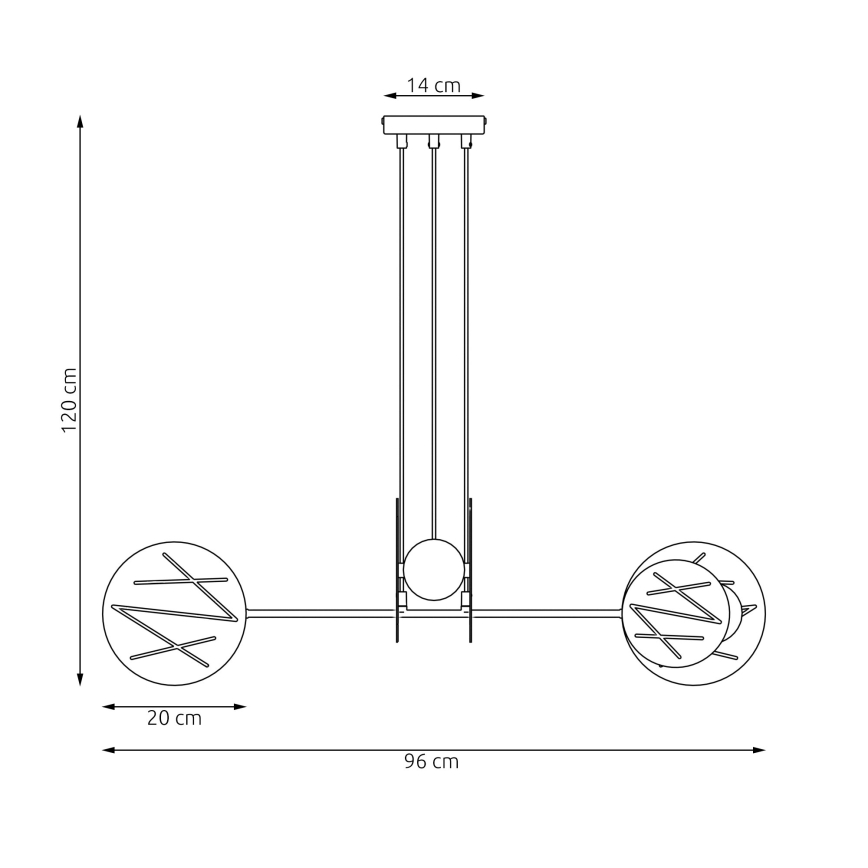 Подвесная люстра XOTIC 4xE27/15W/230V черный