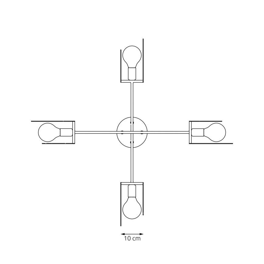 Подвесная люстра XOTIC 4xE27/15W/230V черный