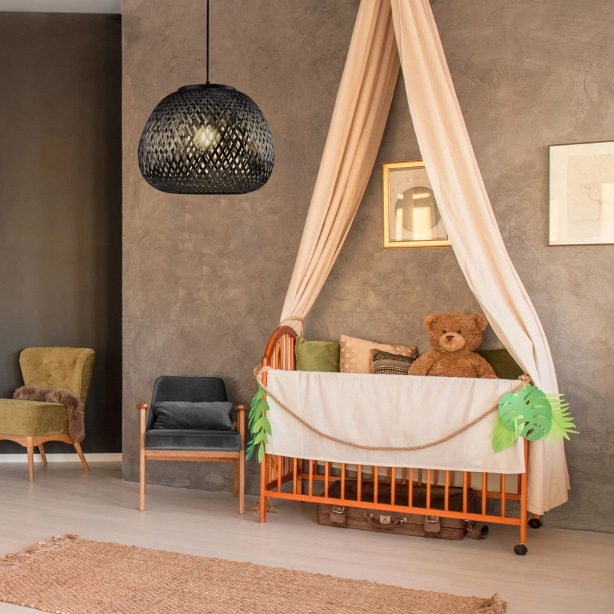 Подвесная люстра ZANZIBAR 1xE27/20W/230V диаметр 35 см бамбук