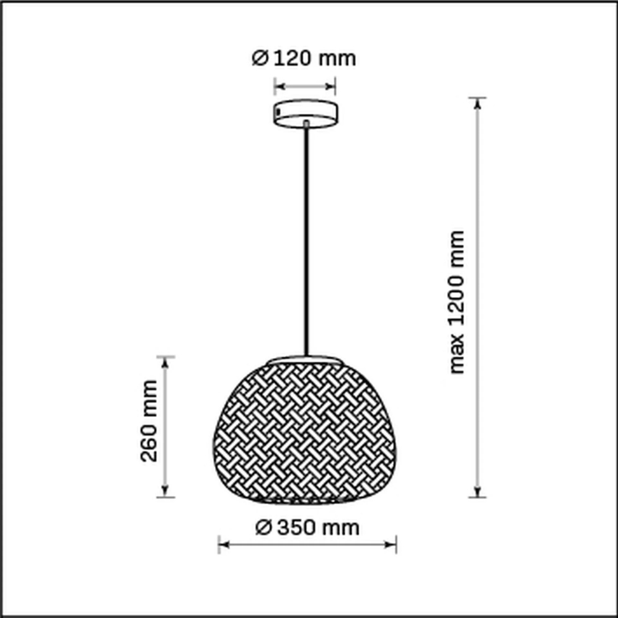 Подвесная люстра ZANZIBAR 1xE27/20W/230V диаметр 35 см бамбук