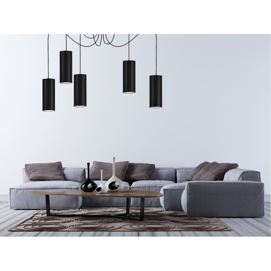 Подвесная люстра ZIK 5xE27/40W/230V паук черный