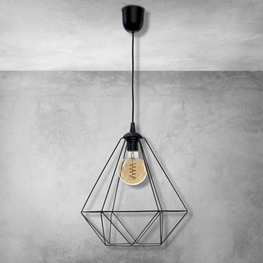 Подвесной светильник BASKET 1xE27/60W/230V черный