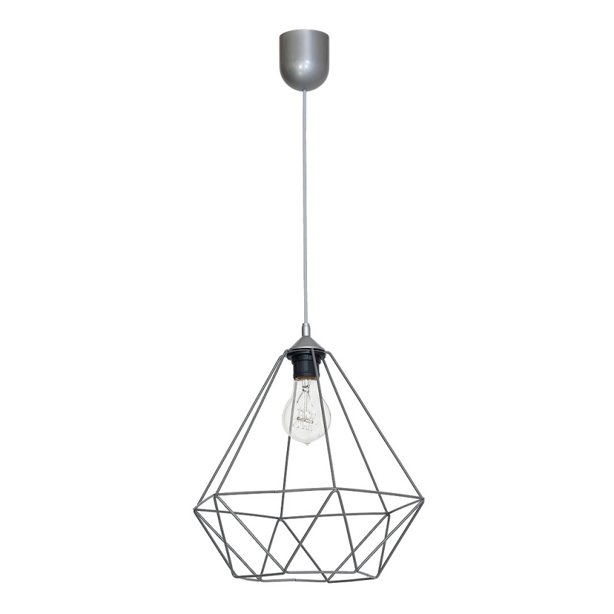 Подвесной светильник BASKET 1xE27/60W/230V серый