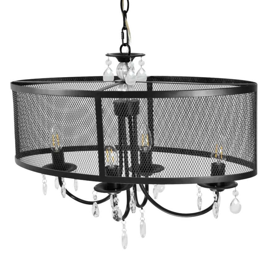 Подвесная люстра на цепи BRESSO 4xE14/12W/230V черного цвета