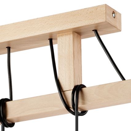 Подвесной светильник на тросе LEON 5xE27/60W/230V бук