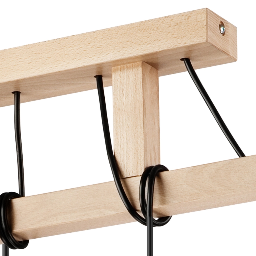 Подвесной светильник на тросе LEON 5xE27/60W/230V бук