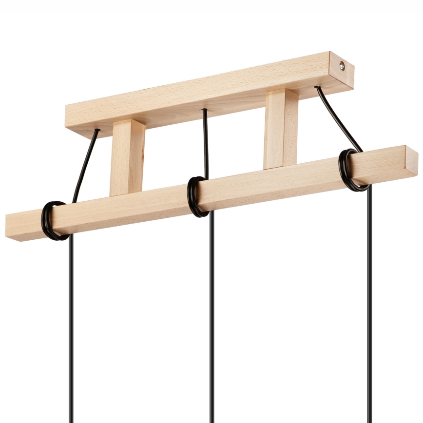 Подвесной светильник на тросе LEON 3xE27/60W/230V бук