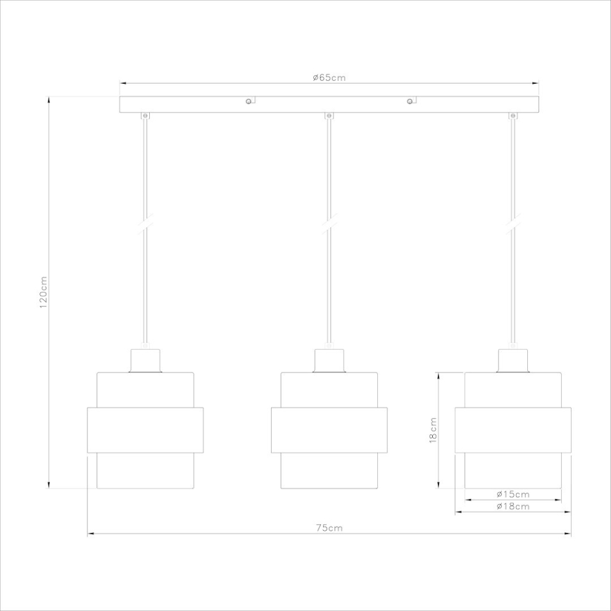 Подвесной светильник на проводе VALENTINO 3xE27/15W/230V бежевый/прозрачный