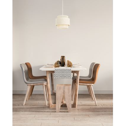 Подвесной светильник на шнуре BOHO, 1×E27/60 Вт/230 В, диаметр 20 см, кремовый/джут