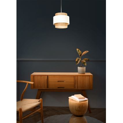 Подвесной светильник на шнуре BOHO, 1×E27/60 Вт/230 В, Ø 20 см, кремовый/джут