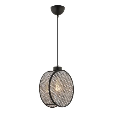 Подвесной светильник на шнуре DRUM 1xE27/60W/230V серый/чёрный